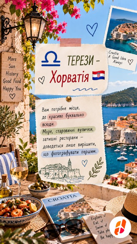 Терези — Хорватія. Вам потрібне місце, де красиво буквально всюди. Море, старовинні вулички, затишні ресторани — доведеться лише вирішити, що фотографувати першим.
